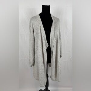 Madewell Seabank Open Front Drape Basketweave Cardigan Sweater Gray Cocoon M